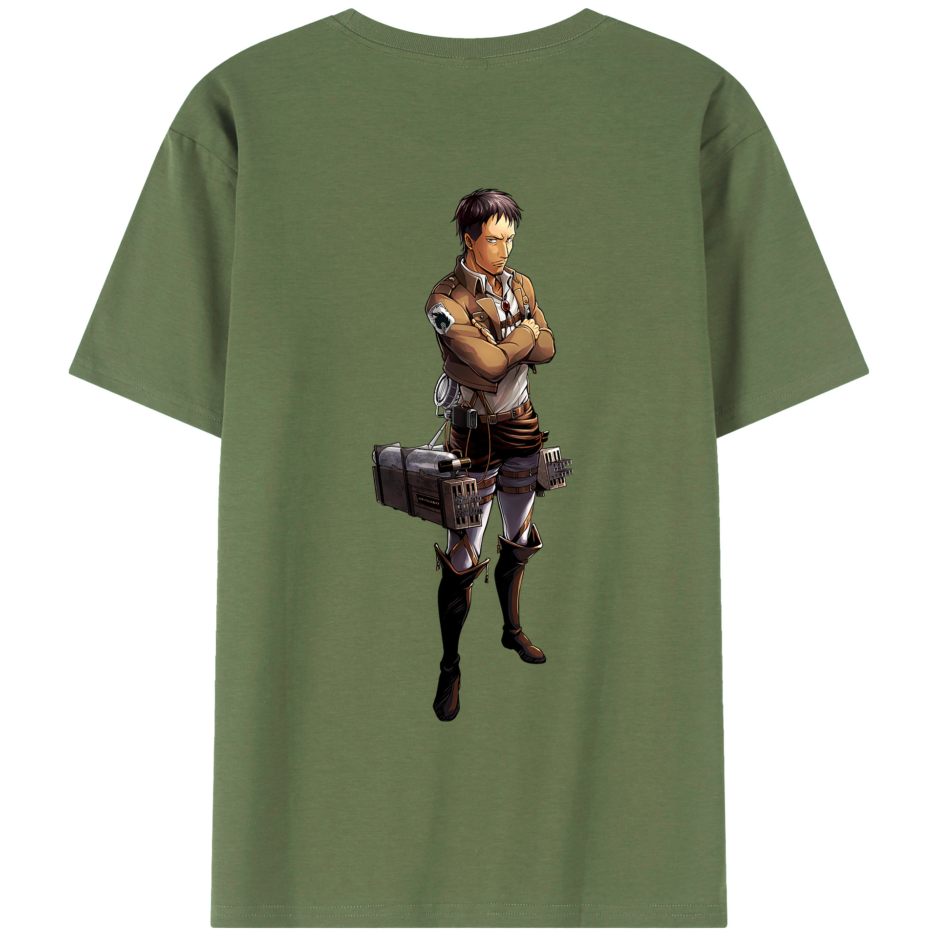 （画像用） 進撃の巨人 Attack on Titan 綿100％ メンズ半袖Tシャツ（バックプリント） 通気性